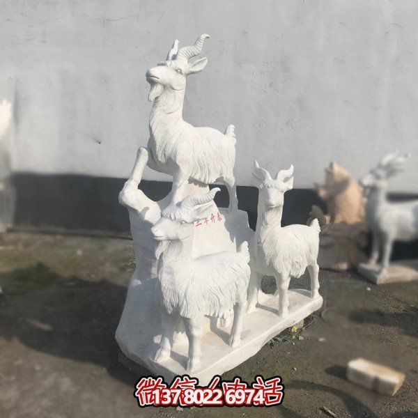 十二生肖石雕擺件，美化園林景觀