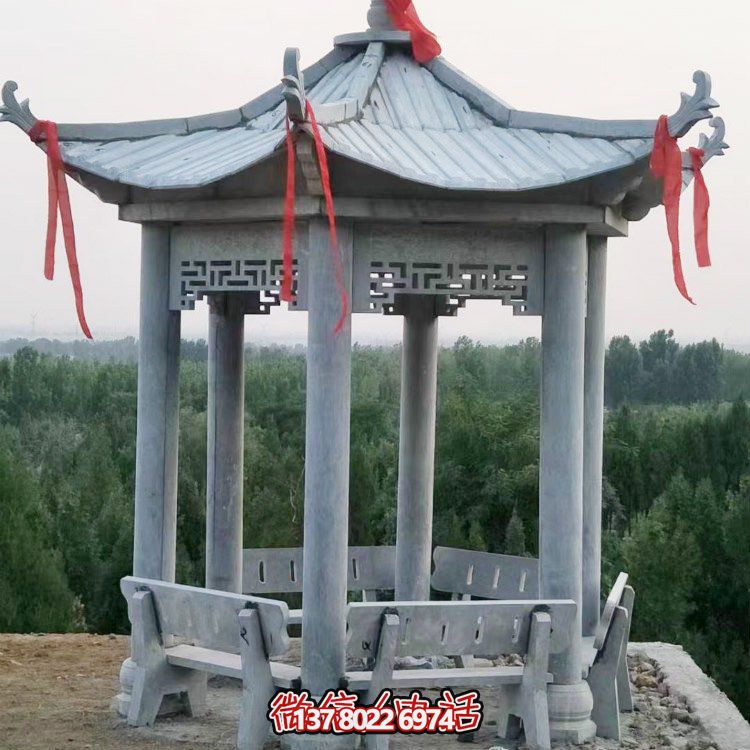 精致大理石雕涼亭，讓您在公園乘涼休息