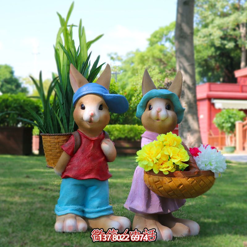 玻璃鋼兔子雕塑，只有可愛而不失大氣！