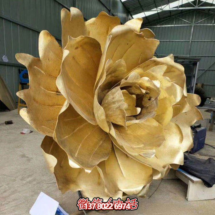 不銹鋼蓮花擺件，彩繪噴漆外觀