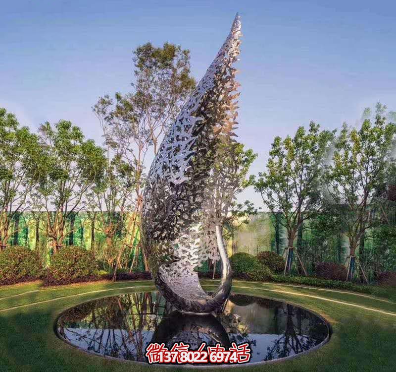 鳳凰不銹鋼雕塑，美化園林景觀