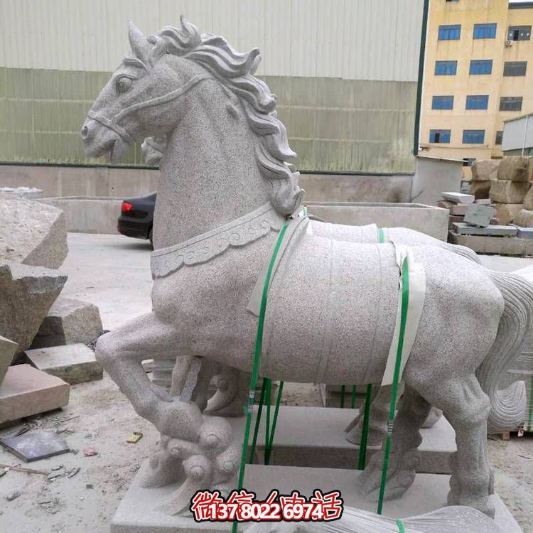 主題砂巖雕刻馬擺件，點(diǎn)綴園林廣場(chǎng)美景