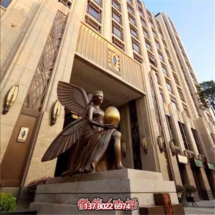玻璃鋼仿銅西方女人物雕塑，為小區(qū)、寫字樓門前添彩
