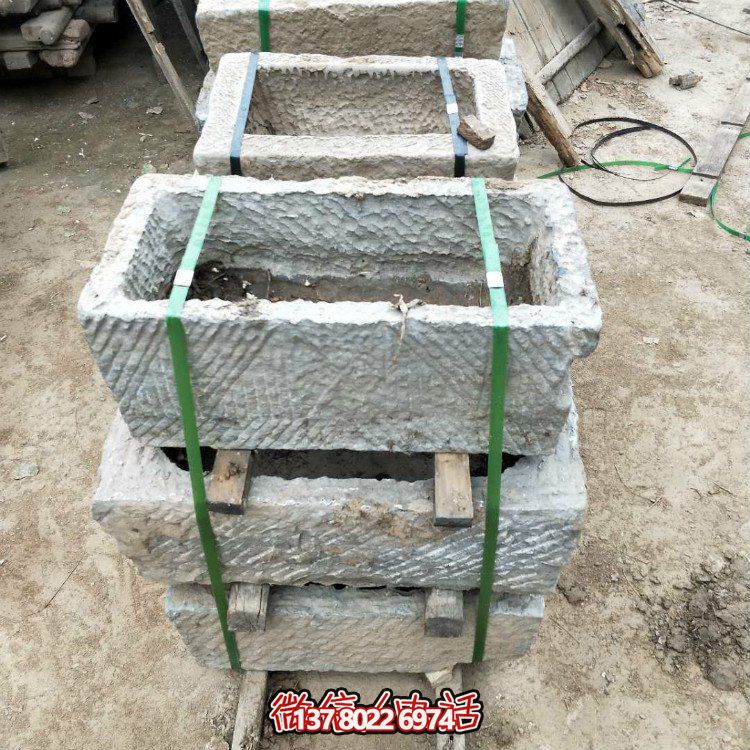 傳統(tǒng)工藝雕刻大理石擺件，點(diǎn)綴老石槽庭院造景