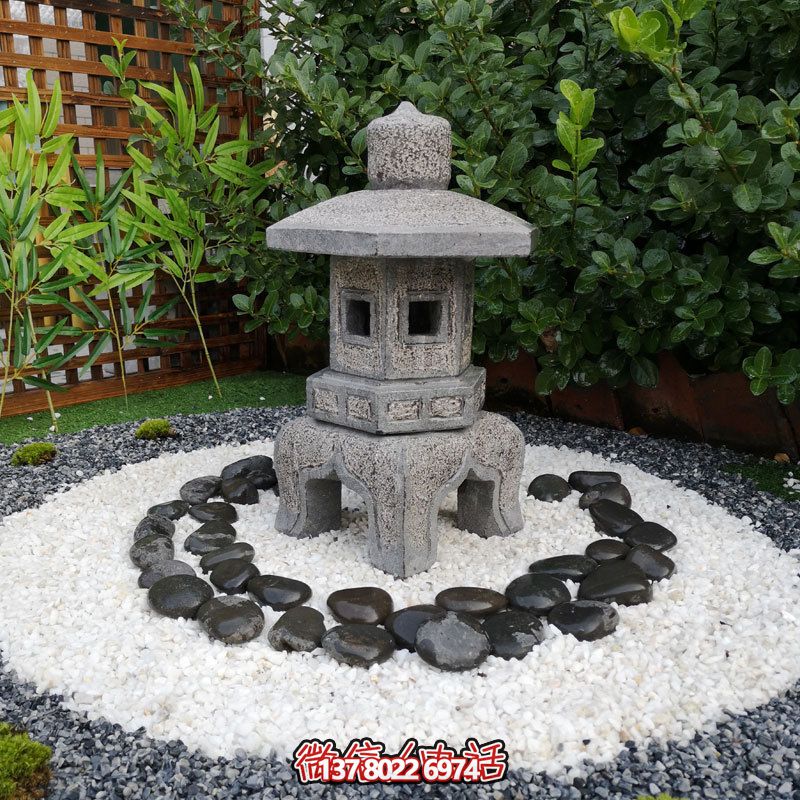 日式戶外石雕石燈，傳承精致大理石園林雕塑