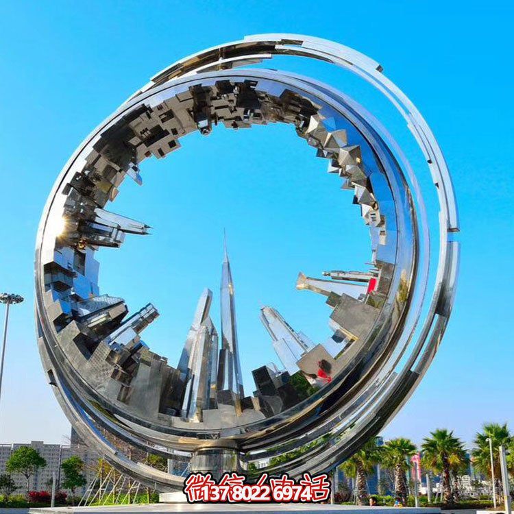 不銹鋼抽象齒輪雕塑，點(diǎn)綴園林景觀