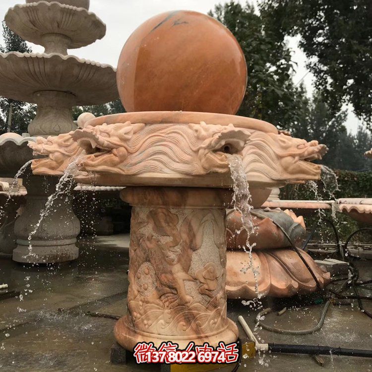 天然紅木雕刻龍頭風(fēng)水球，企業(yè)禮品貼心挑選