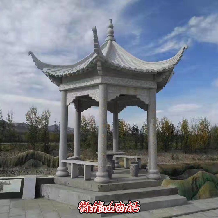 精美園林大理石雕塑涼亭，給您帶來(lái)寧?kù)o優(yōu)雅的家園氛圍