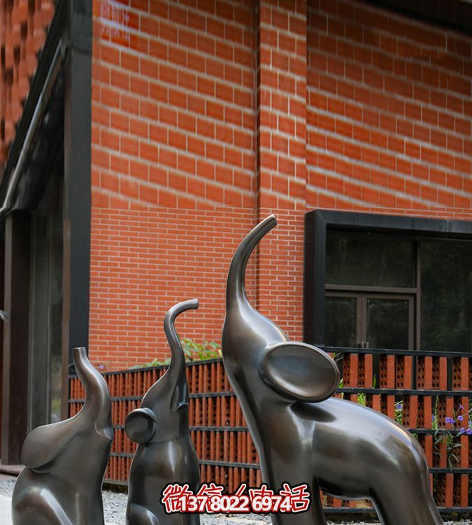 高端玻璃鋼擺件仿銅抽象大象，給你帶來美好生活