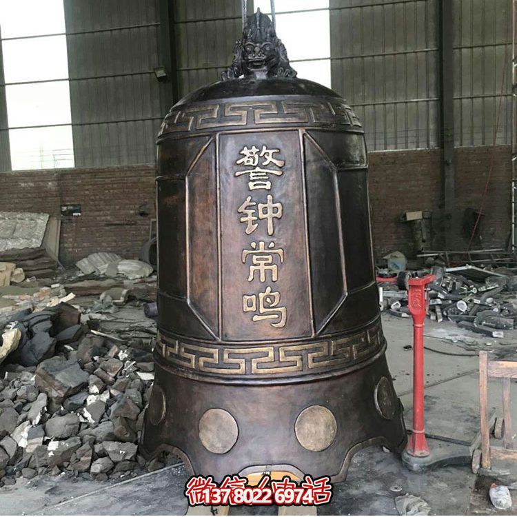 大型仿銅鐘玻璃鋼雕塑，給景區(qū)、寺廟、園林帶來更多美好
