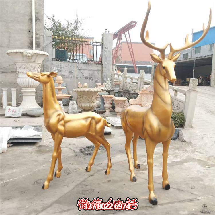 高雅優(yōu)美的梅花鹿雕塑，提升小區(qū)、別墅及戶外景觀美感