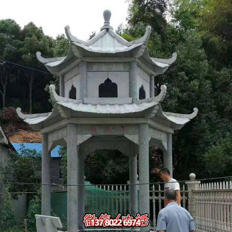 大型石雕涼亭，精美的室外裝飾
