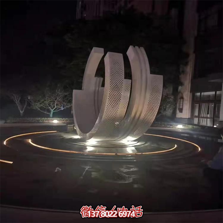 不銹鋼噴泉雕塑裝飾擺件，點綴售樓小區(qū)的美麗