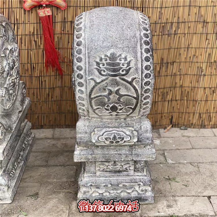 青石石雕抱鼓，點綴園林之美
