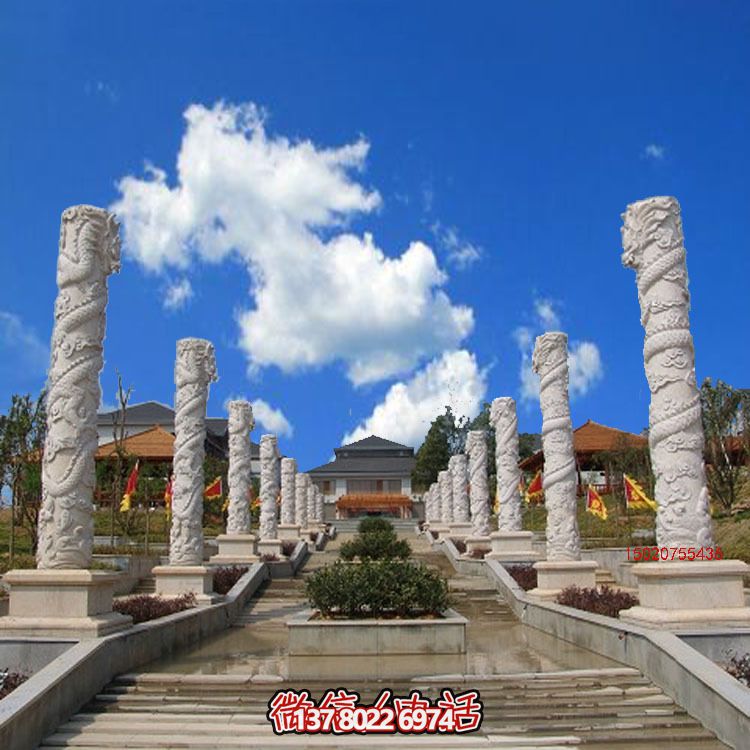漢白玉龍柱石雕，傳承中華園林文化精髓