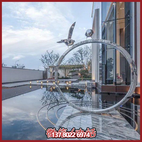 創(chuàng)意不銹鋼圓環(huán)雕塑——為酒店會所、戶外景觀增添幾何美感
