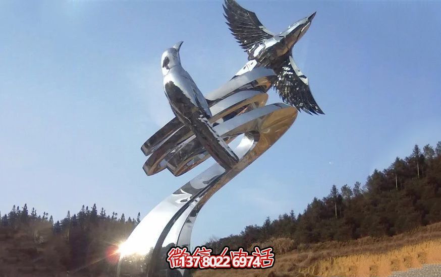 不銹鋼和平鴿雕塑，營(yíng)造和諧的園林景觀