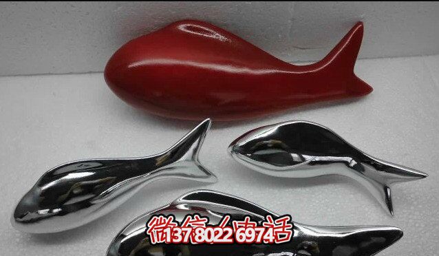 精致簡約不銹鋼魚雕塑，點(diǎn)綴室內(nèi)裝飾