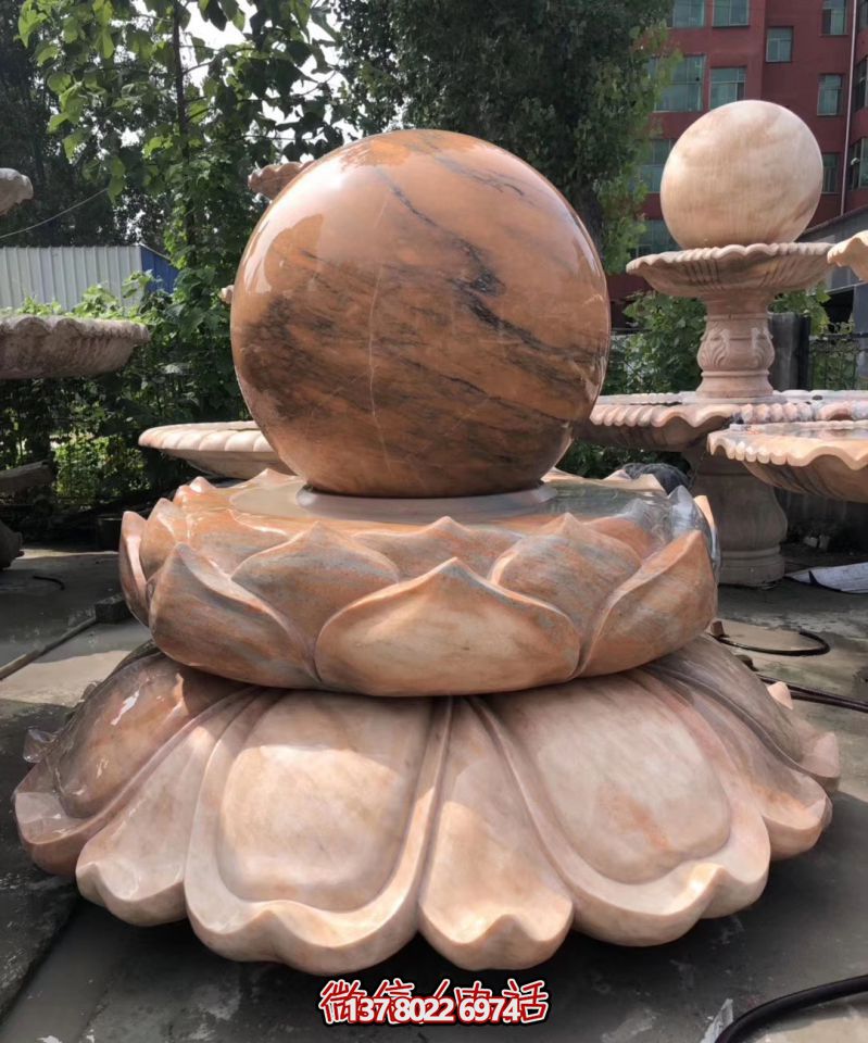 萬象景觀石雕——融合晚霞紅、蓮花風(fēng)水球、雕塑別墅，讓您的景觀更加美麗