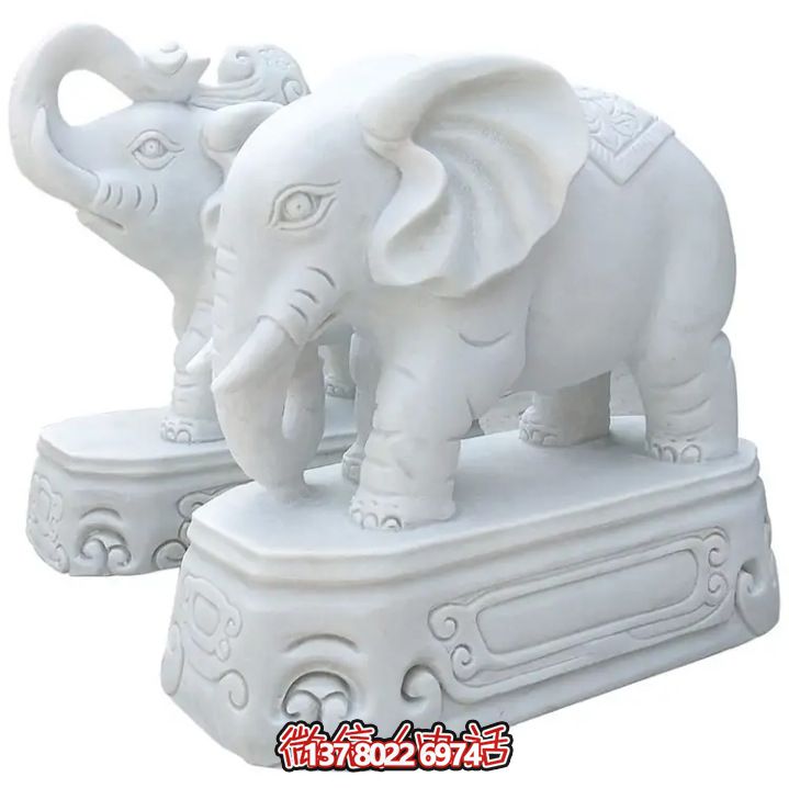 漢白玉大象仿真雕塑，為公園景區(qū)增添特色