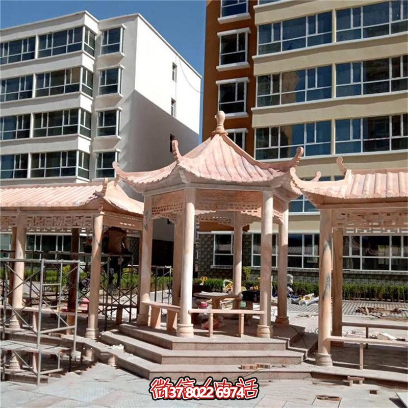 精美雕刻大理石涼亭，為小區(qū)、公園、休閑區(qū)帶來(lái)獨(dú)特視覺(jué)享受