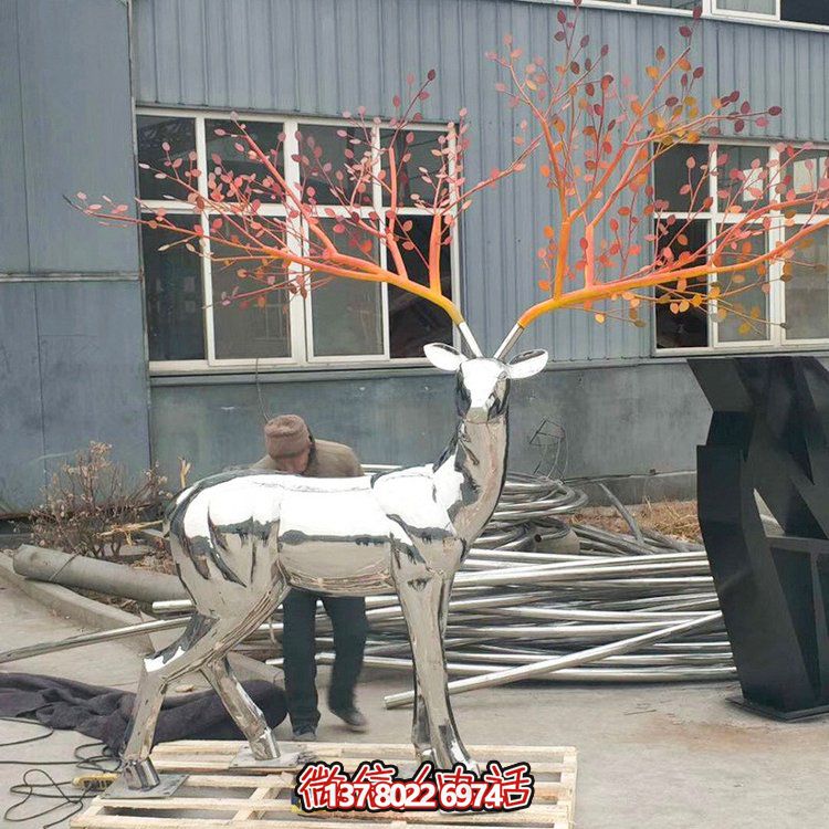 精致不銹鋼鏡面雕塑擺件，為您的園林景觀增添精彩