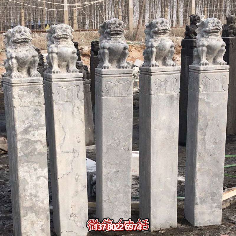 精美大理石獅子拴馬柱，點(diǎn)綴庭院園林