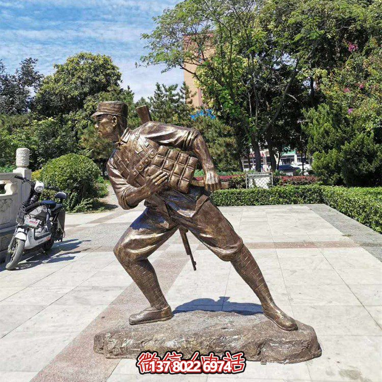 沖鋒，仿銅戰(zhàn)士雕塑——玻璃鋼的藝術(shù)之作