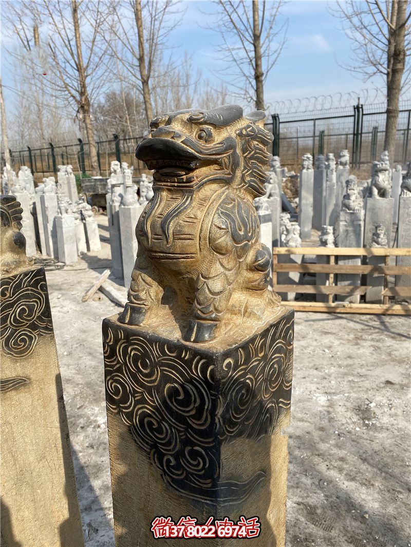 傳統(tǒng)風(fēng)格古典庭院——祥云環(huán)繞、大理石拴馬柱