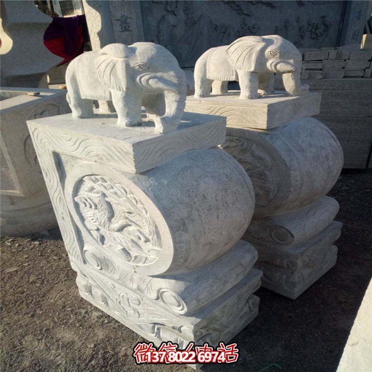 大理石石雕抱鼓，為您的園林庭院門口點(diǎn)綴美觀