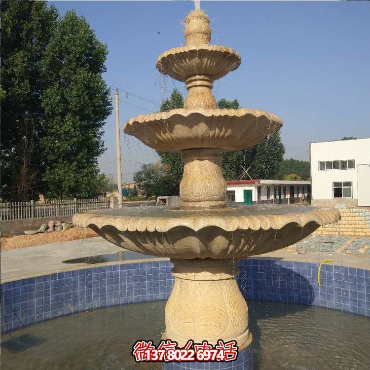 花崗巖噴泉流水擺件，給你不一樣的戶外廣場園林景觀雕塑