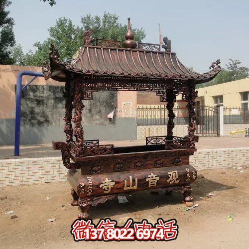 傳統(tǒng)中式香爐宗教雕塑，祈福上香