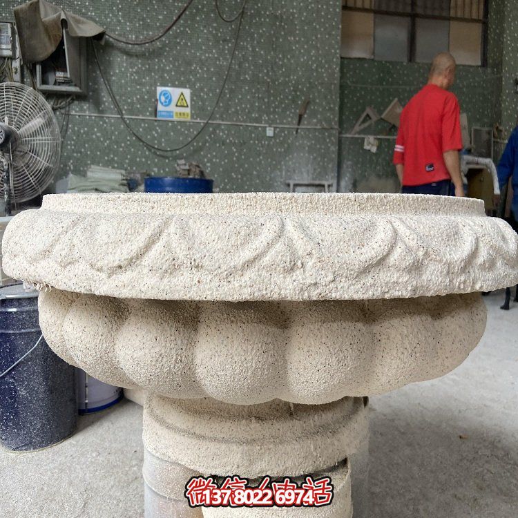 精美石雕園林景觀花盆雕塑，增添戶外活力