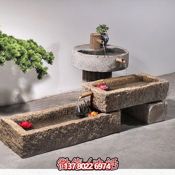 石槽組合戶外魚缸，完美景觀美化家居養(yǎng)魚空間