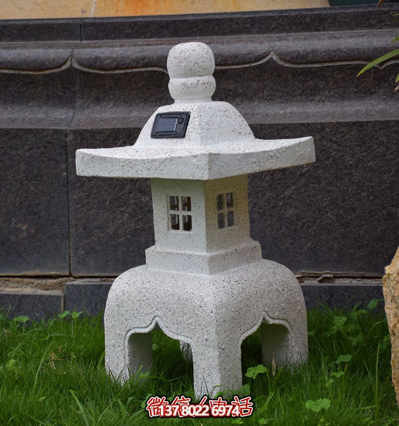 太陽能石燈，復(fù)古中式裝飾戶外景觀燈