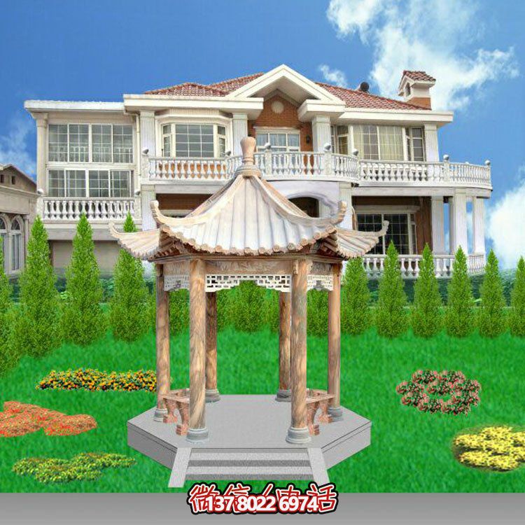 中式風(fēng)格涼亭，寧靜休息，美景欣賞