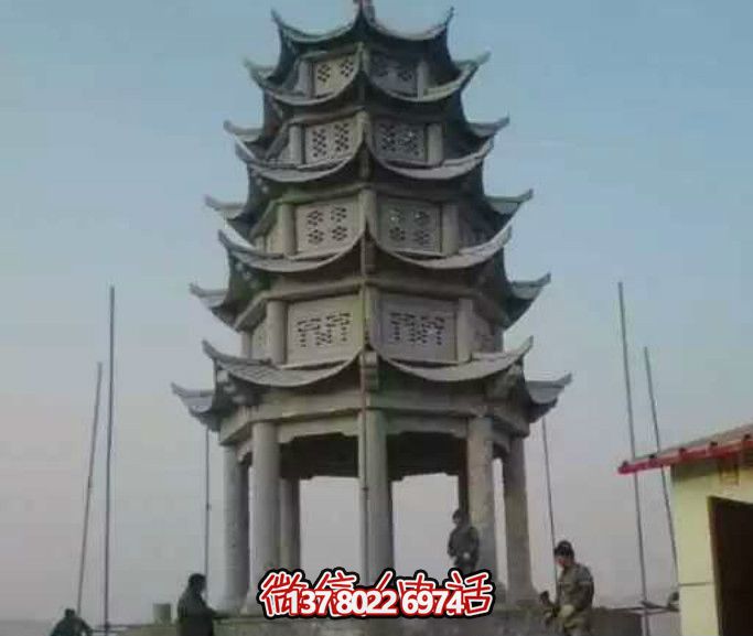 多層青石仿古塔涼亭，為你的寺院增添神秘氣息