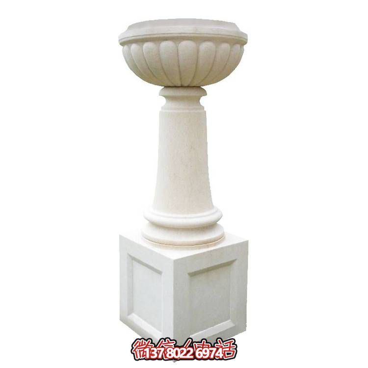 白砂巖石雕花盆，精美偶見