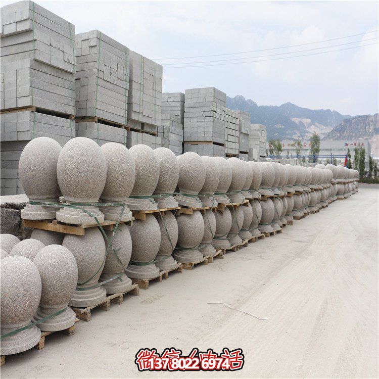 芝麻白花崗巖路障，安全擋車，雅觀景觀