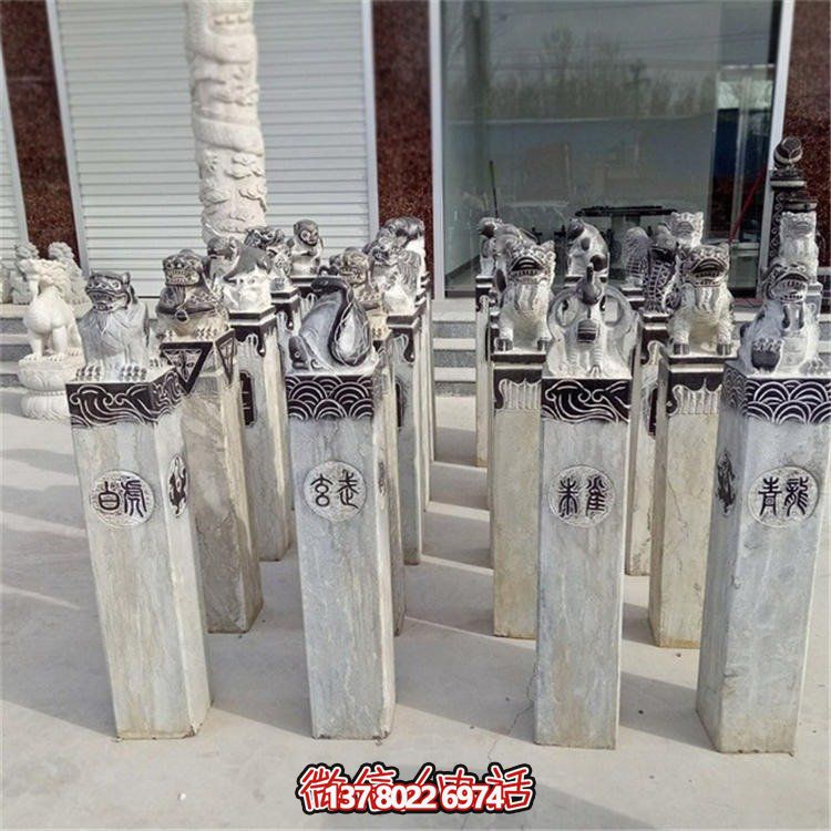 精美大理石雕塑，辟邪鎮(zhèn)宅，拴馬樁大型裝飾