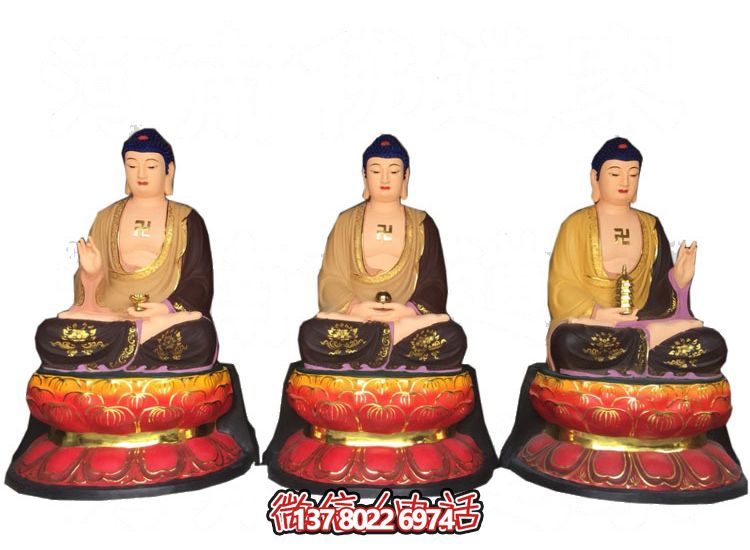 玻璃鋼仿真彩繪如來佛祖供奉雕塑，擁有神秘而又寧靜的氣息