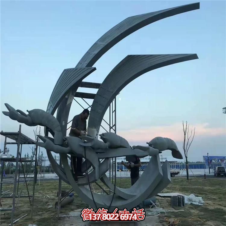 不銹鋼創(chuàng)意景觀雕塑，點亮綠色戶外廣場園林