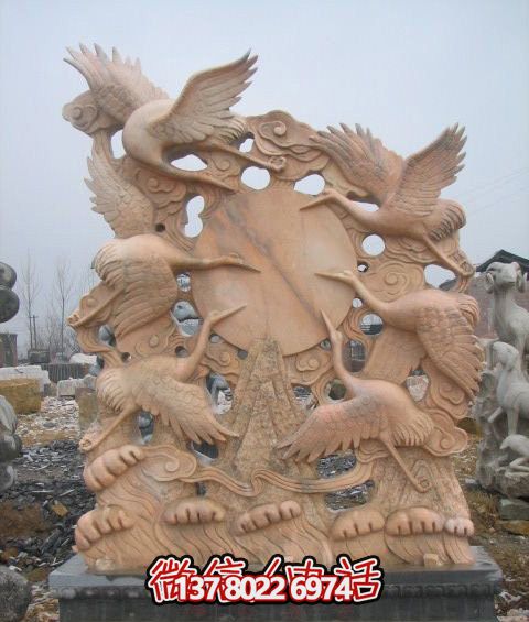 大型景觀仙鶴雕塑，完美演繹晚霞紅