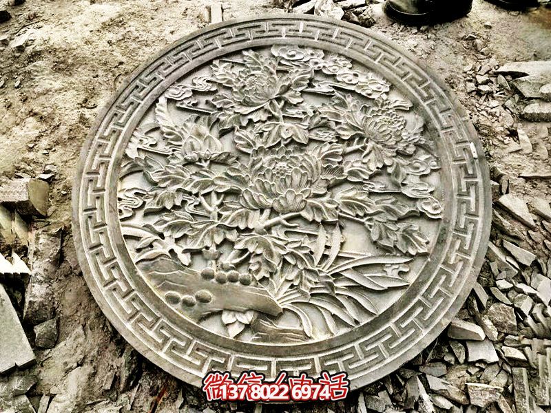 經(jīng)典無(wú)雙－特色青石浮雕牡丹花景觀