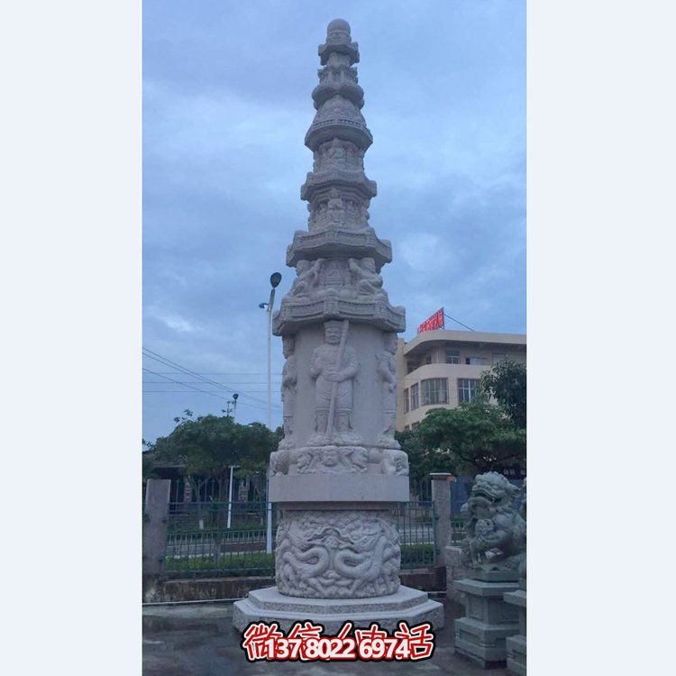 大理石石雕戶(hù)外園林景觀(guān)浮雕舍利塔