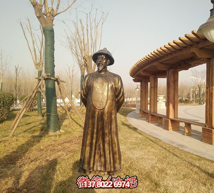 學(xué)院廣場(chǎng)晚晴愛國(guó)英雄林則徐玻璃鋼仿銅雕塑