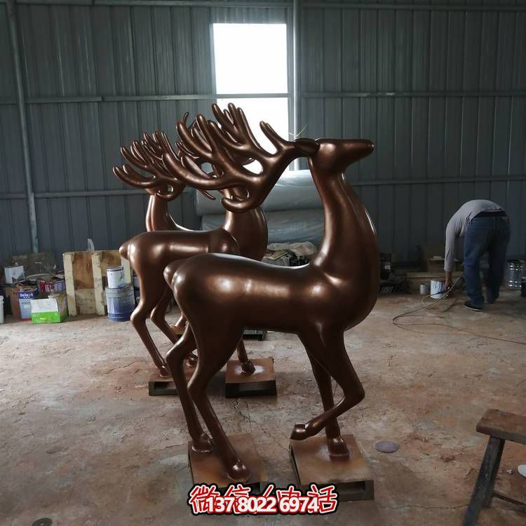 銅雕抽象園林動(dòng)物景觀(guān)鹿