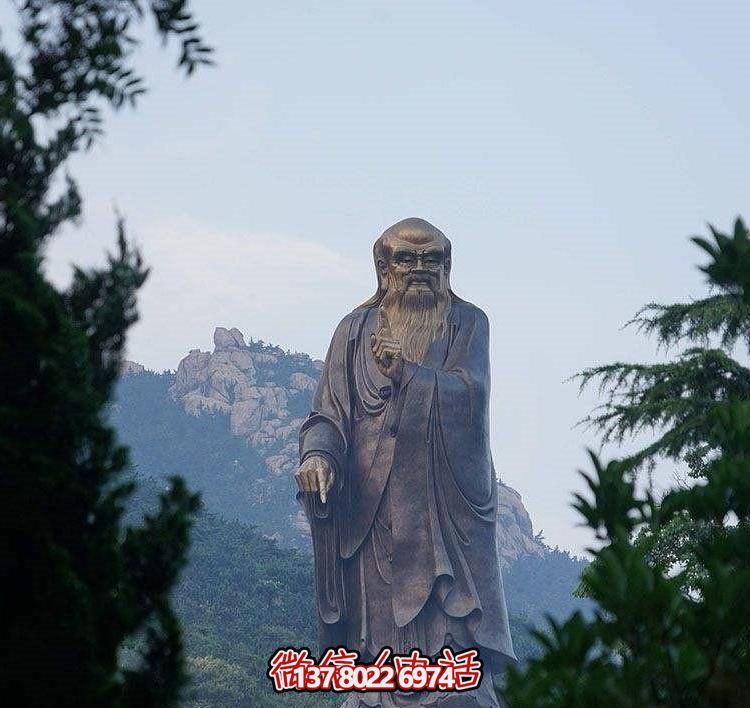 戶外大型鑄銅老子雕像，仿古做舊古代名人擺件