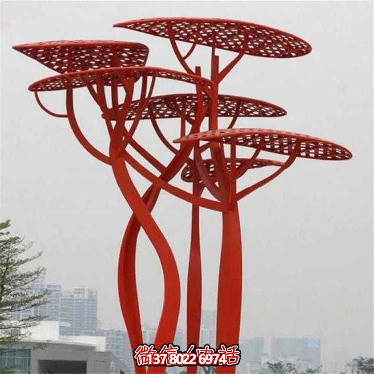 不銹鋼樹，抽象樹形雕塑
