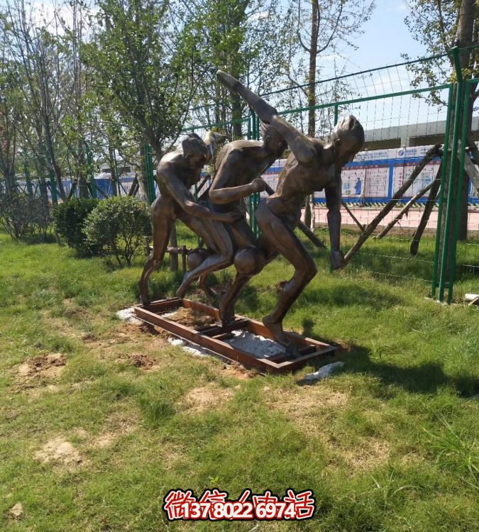 戶外廣場(chǎng)街頭玻璃鋼仿銅園林景觀人物雕塑